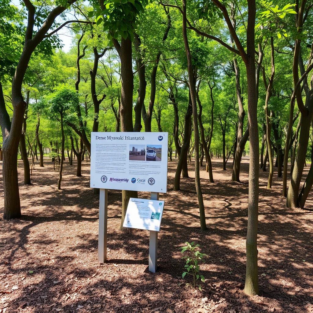 Parks and Public Gardens — Miyawaki urban forest — dense native plantation with information signage